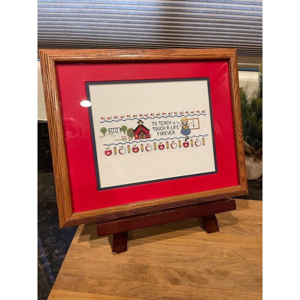Stitched & Framed "To Teach is to Touch A Life Forever"